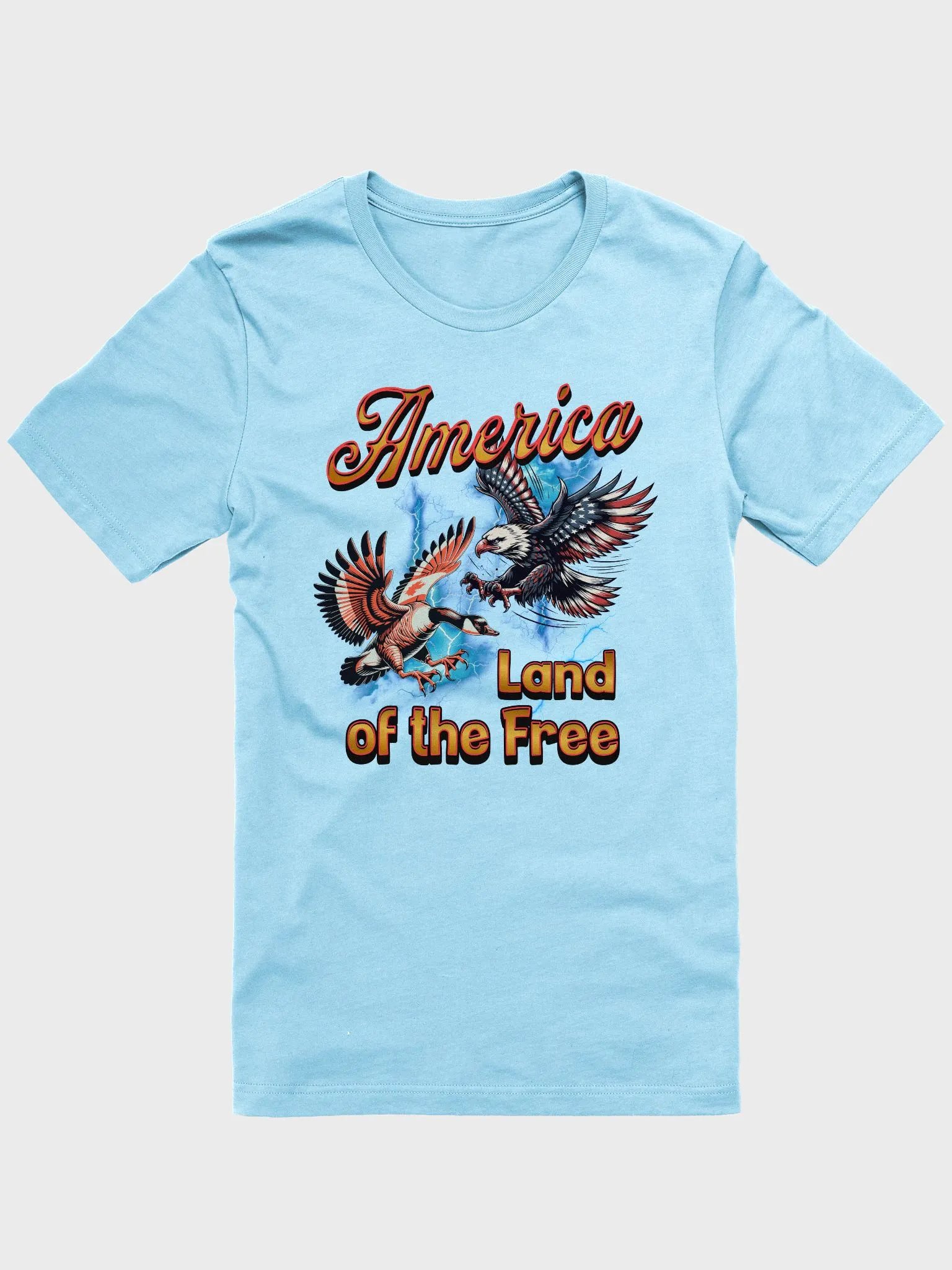America Land Of The Free Patriotic Freedom Eagle T-Shirt product image (1)