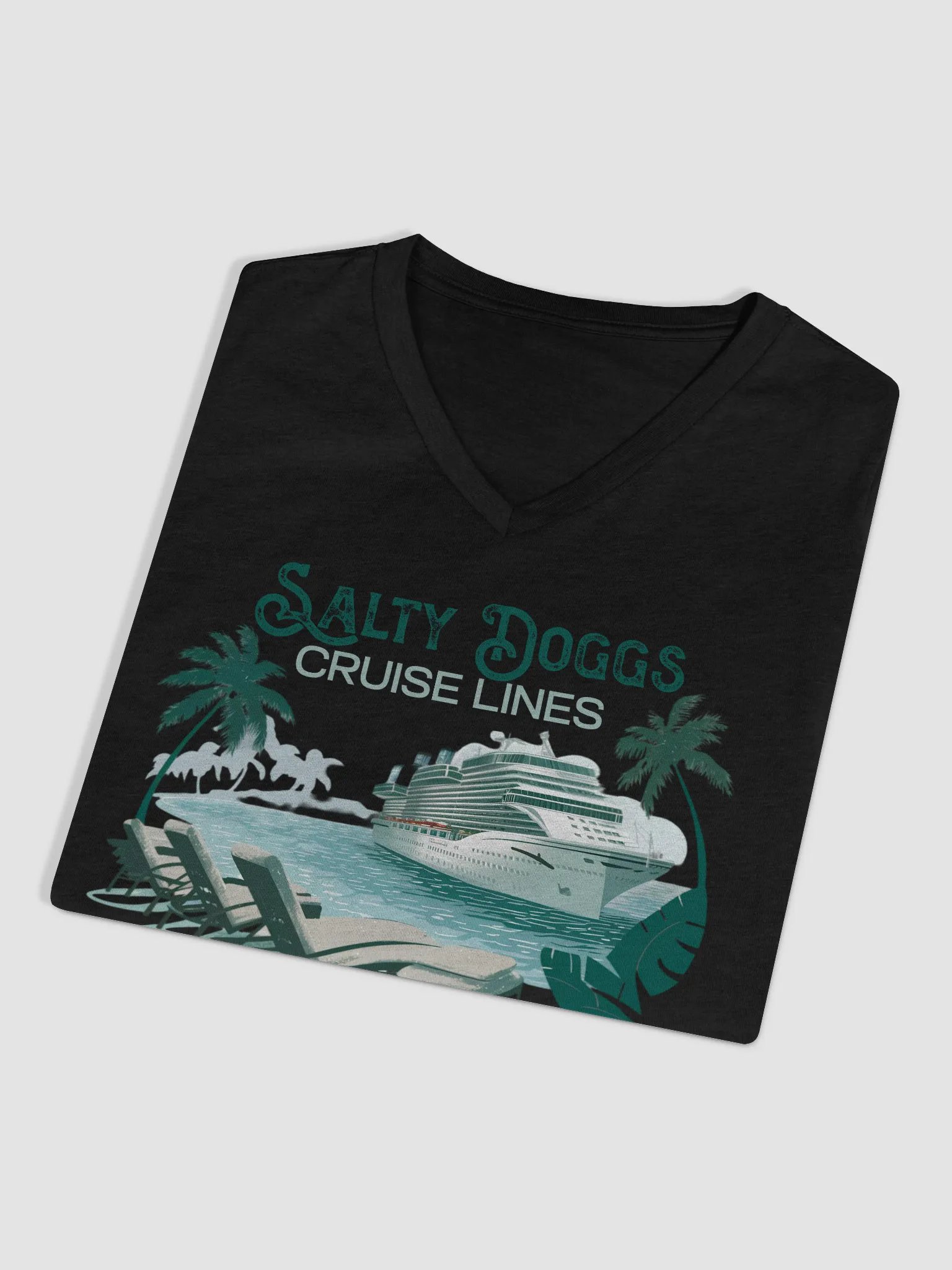 Salty Doggs Cruise Lines V Neck Ladies Tee product image (19)