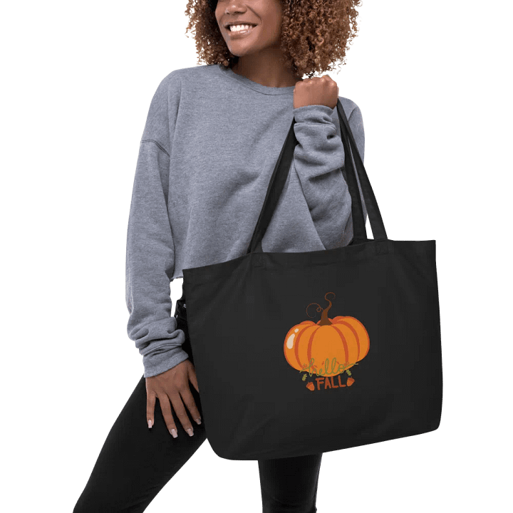Hello Fall Twill Tote-Black product image (1)