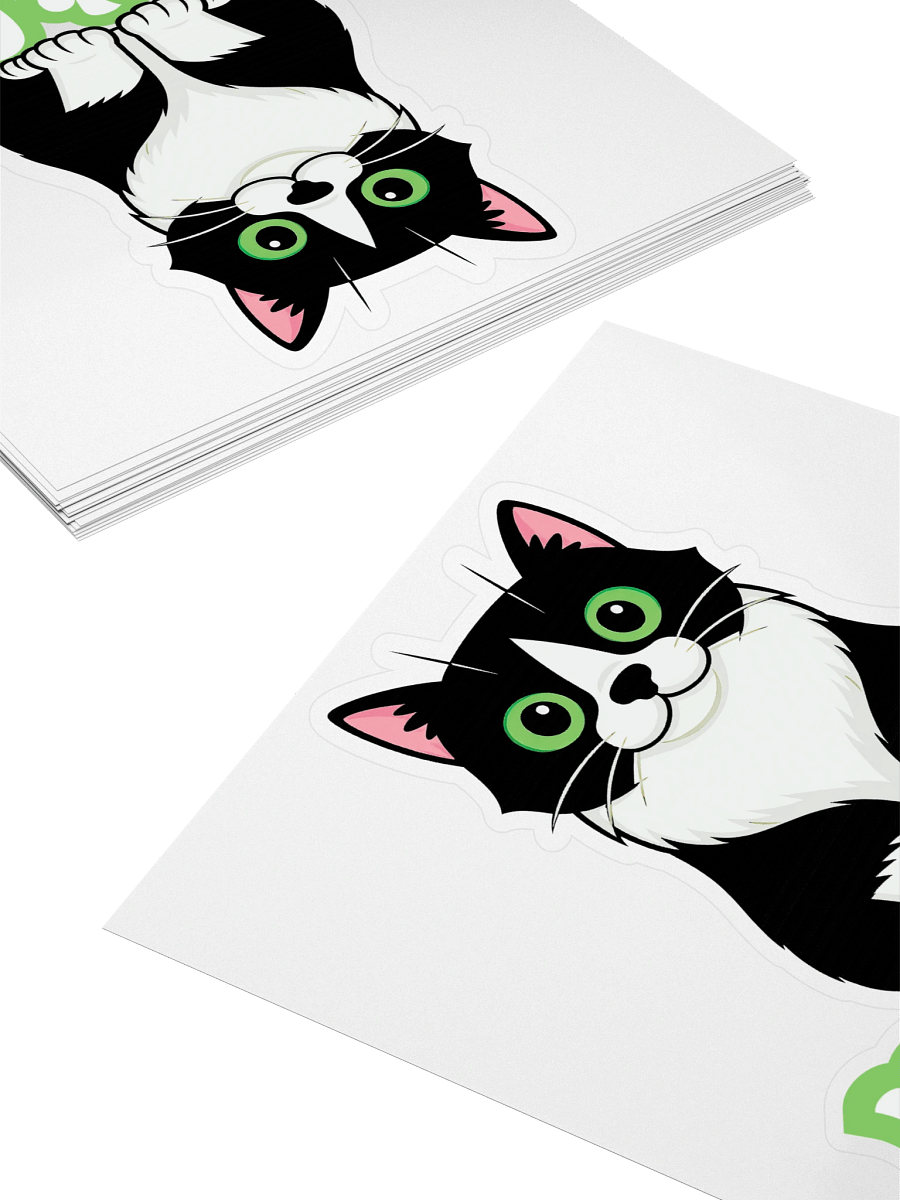 Large Phat Cat Sticker (Green) product image (4)