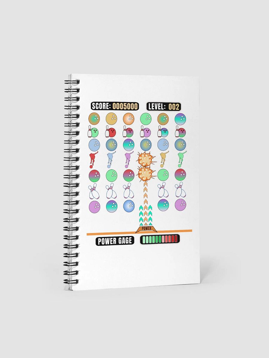 Space Invader Game Bowling Power Strike Spiral Notebook product image (3)