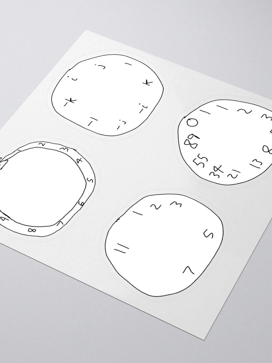 Ouroboros, Quaternion, Prime(ish), Fibonacci Clock Stickers product image (3)