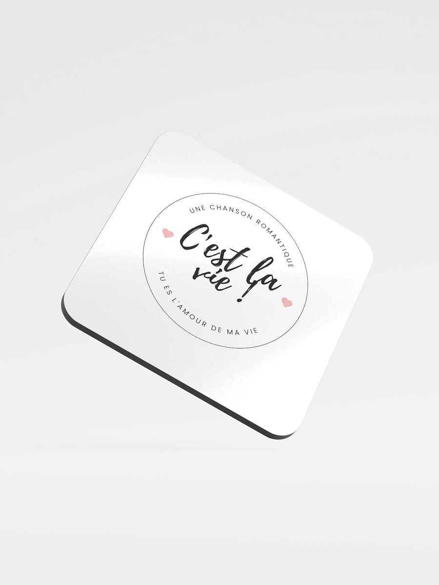 C'est la vie Glossed Cork Coaster product image (1)