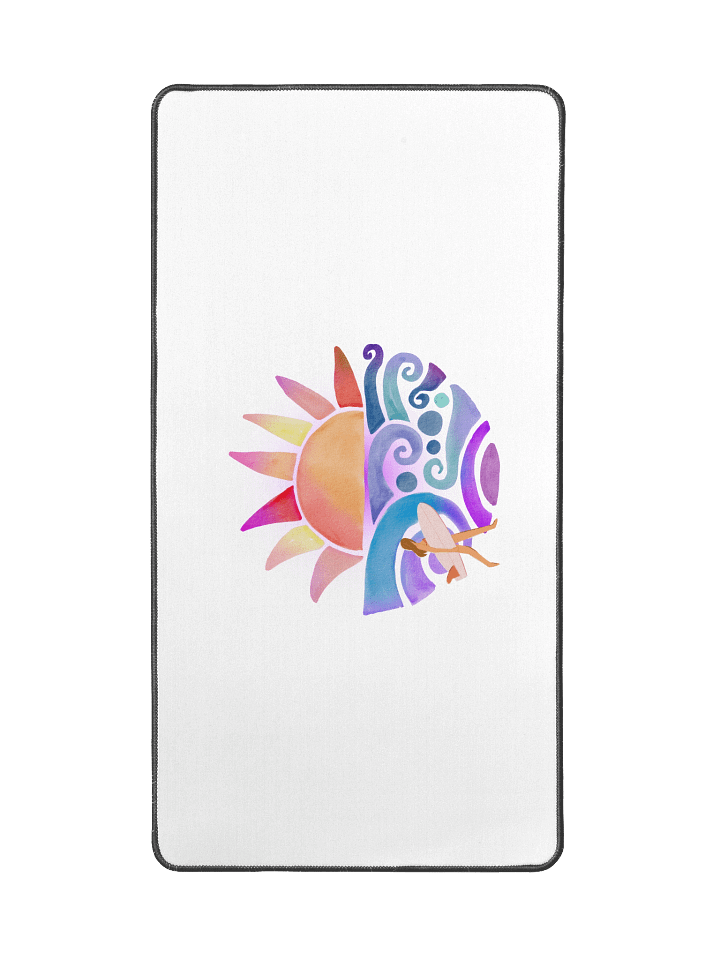 Sunset Surf Vibes Desk Mat | Retro Watercolor Beach Aesthetic product image (2)