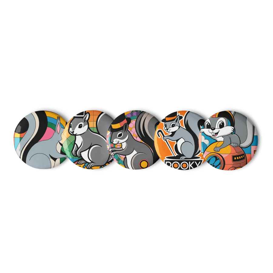 Original Pooky Artwork Buttons: Set of Five- B product image (1)