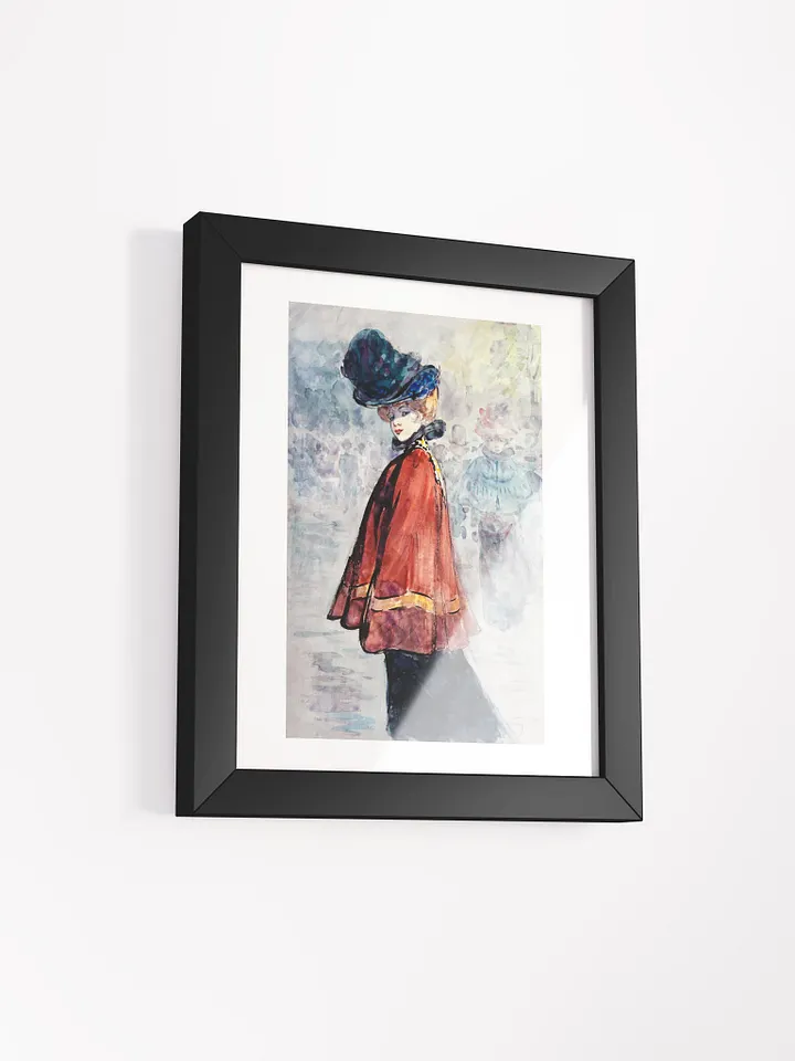 Elegant Lady in Red Cape Watercolor Poster product image (2)