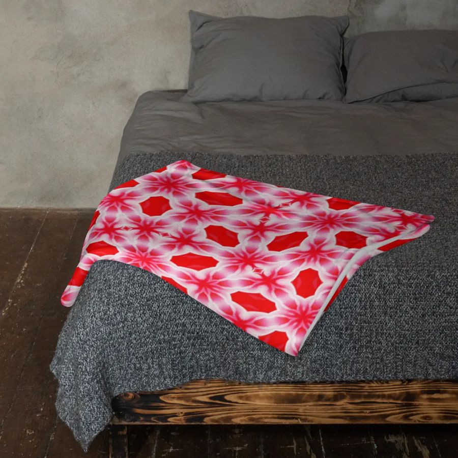Red & White Snowflake Throw Blanket product image (11)