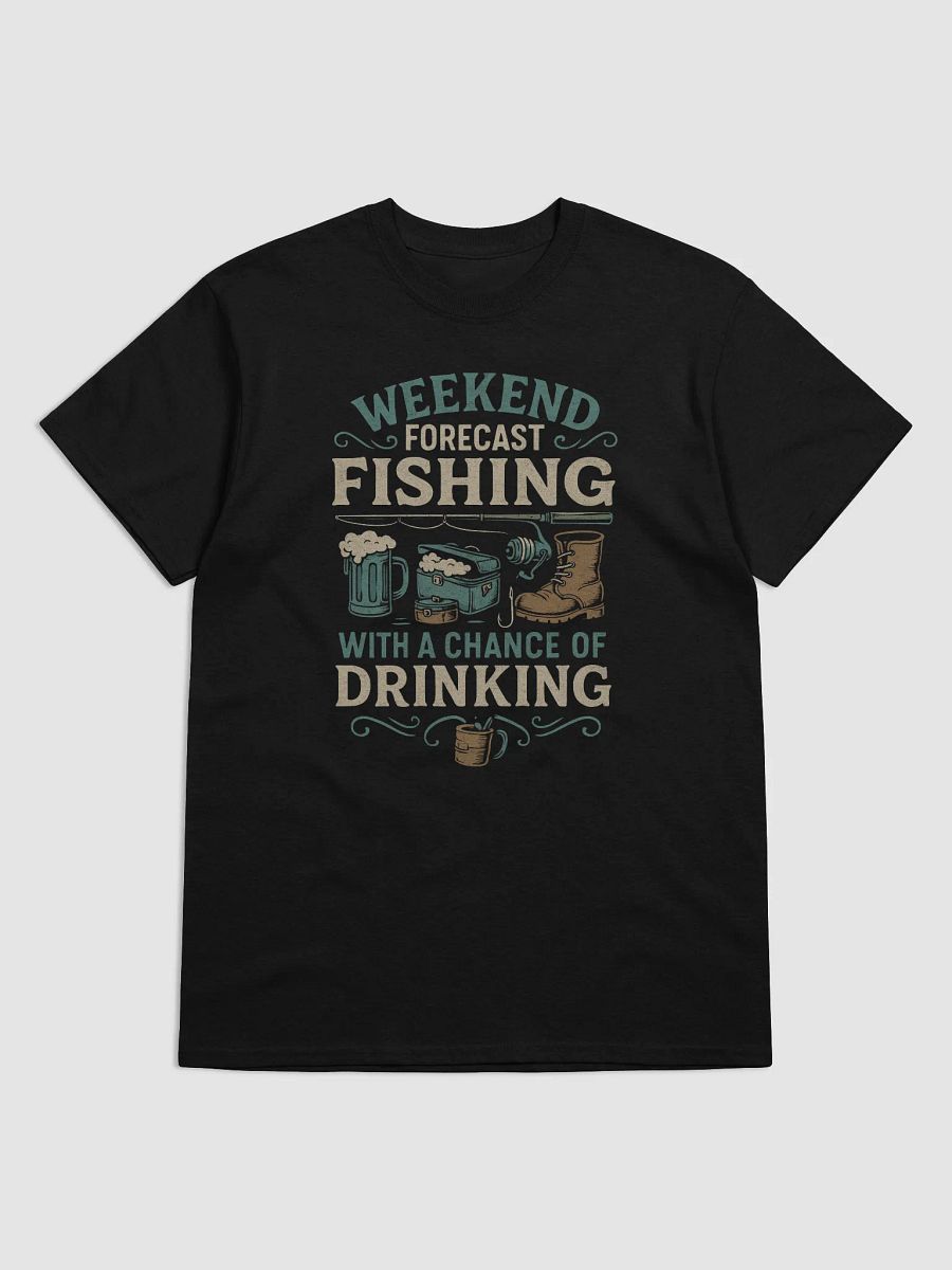 Weekend Forecast: Fishing with a Chance of Drinking – Funny Outdoor Graphic Tee product image (1)