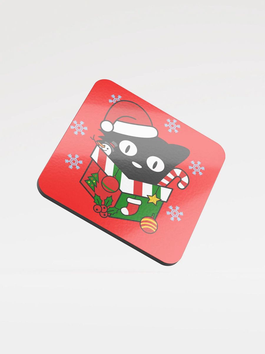 Christmas Cat in a Box Coaster product image (1)