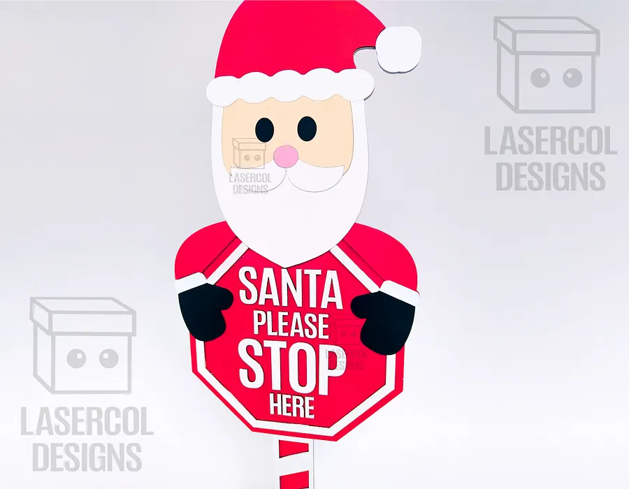 Santa Please Stop Here Sign (Santa) - Laser Cut Files product image (3)