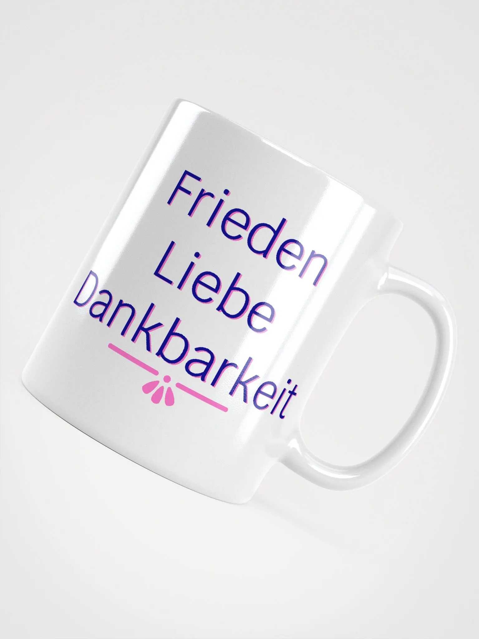 Frieden Liebe Dankbarkeit Navy and Pink Ceramic Mug product image (7)