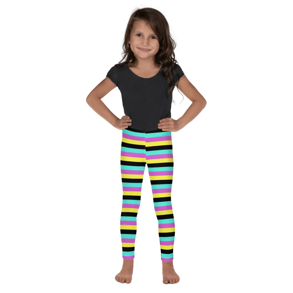 Colorful Spring Leggings for Girls with fun stripes, Leopard Collection product image (3)