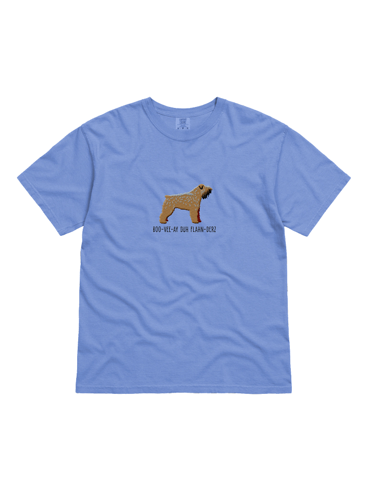 Boo-Vee-Ay Duh Flahn-Derz T-Shirt(Embroidered) of a Bouvier des Flandres(Brown) product image (1)