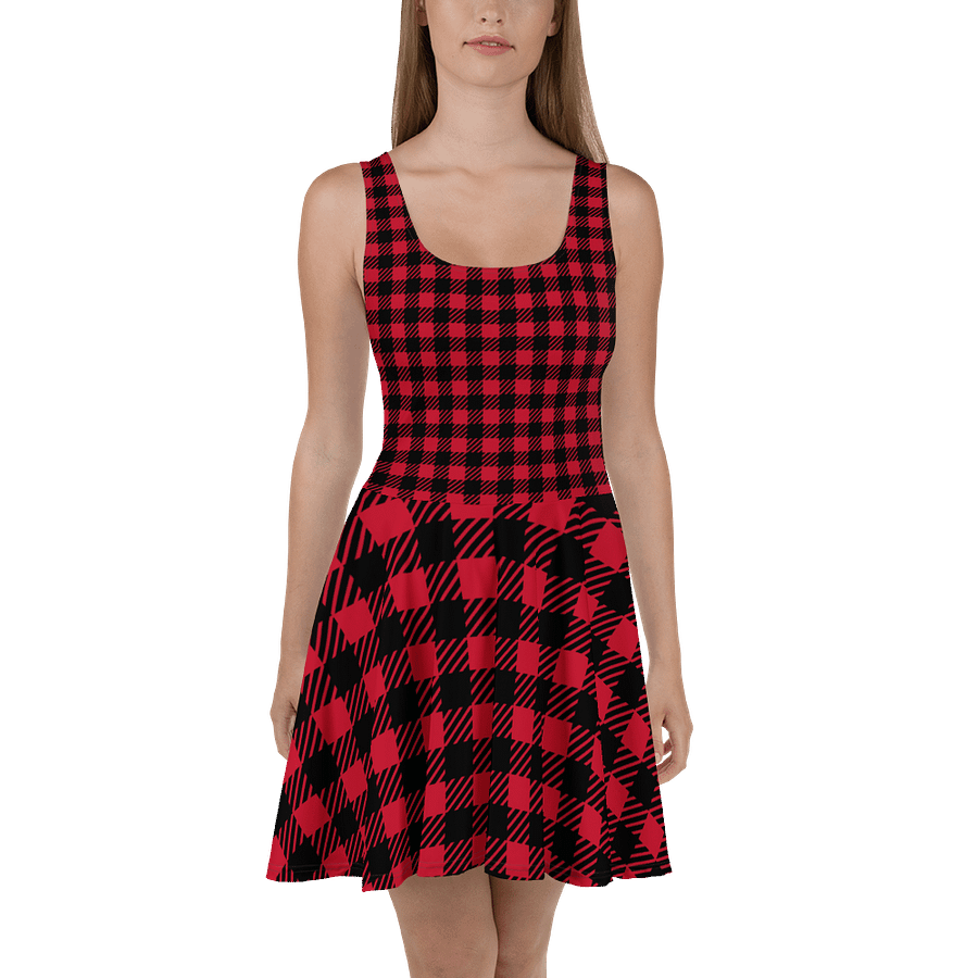 Bold Buffalo Plaid Skater Dress product image (2)