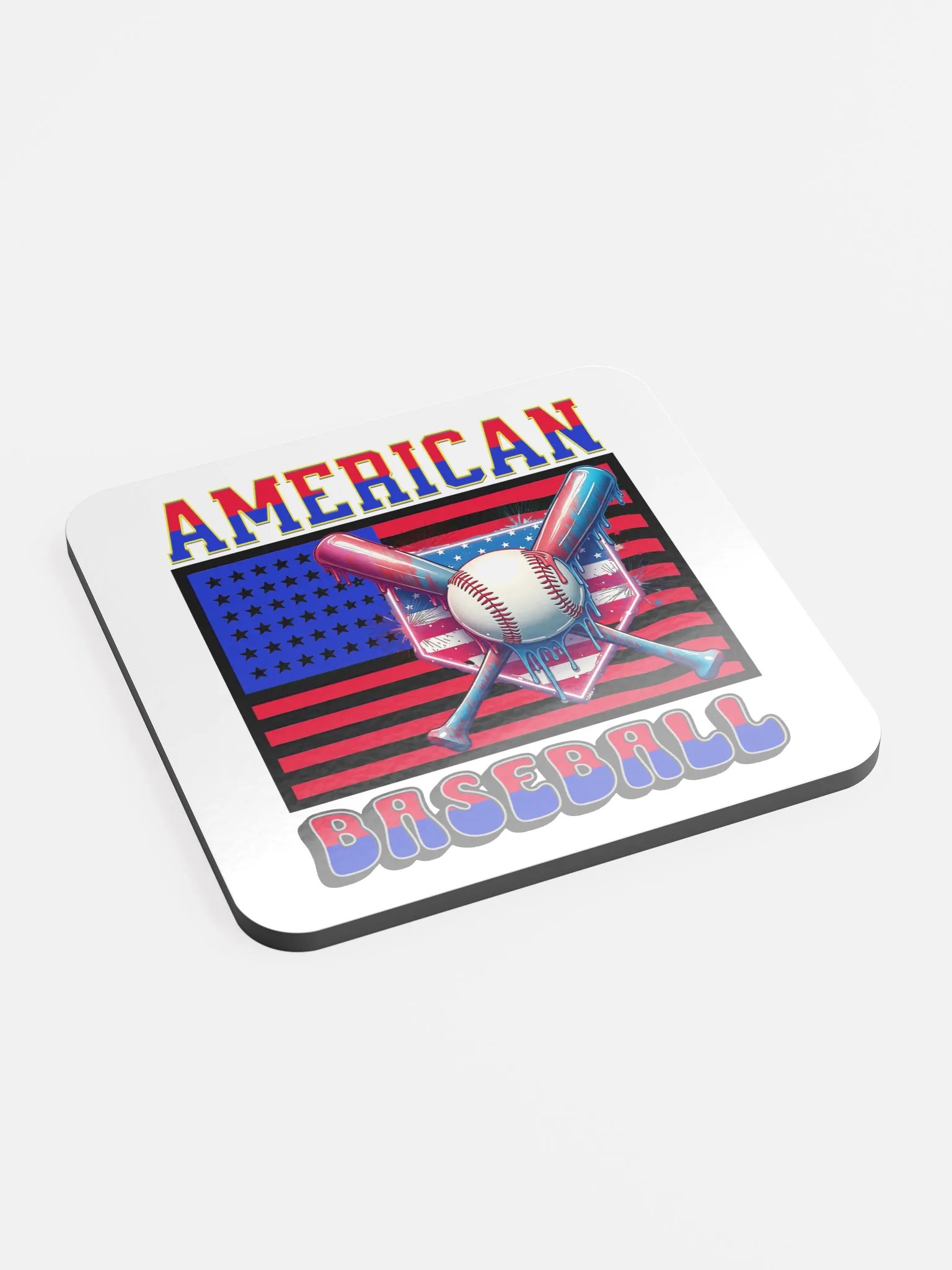 American Baseball Flag Dripping Coaster product image (3)
