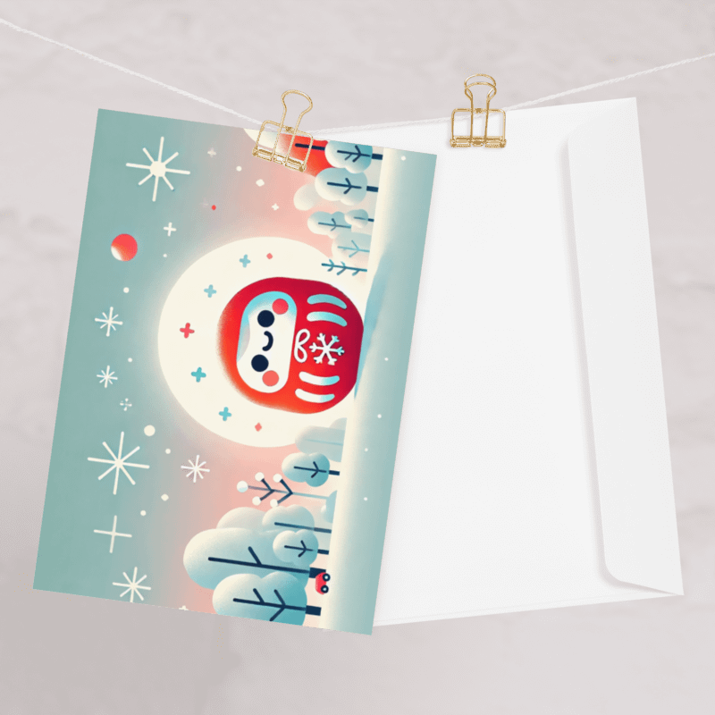 Winter Daruma Festive Greeting Card product image (4)