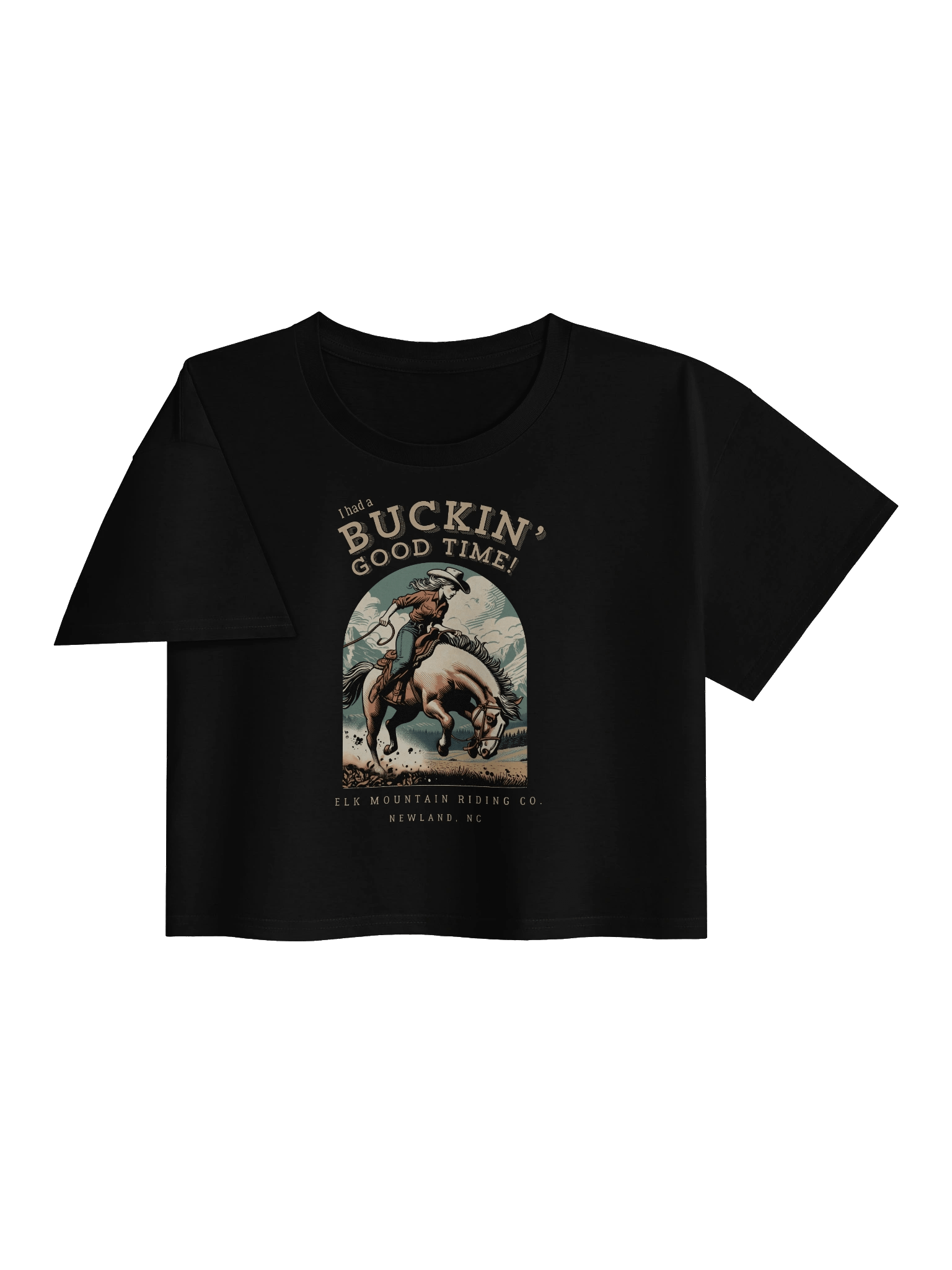 Buckin' Good Time Ladies Cotton Crop Top product image (3)