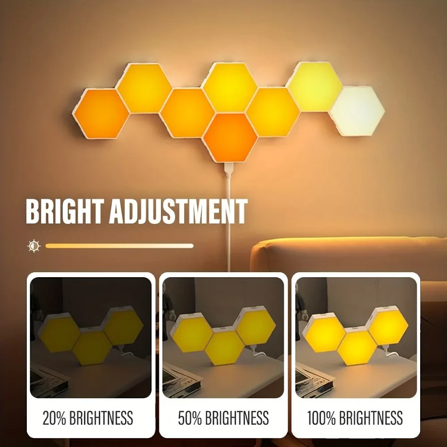RGB Intelligent Hexagonal Wall Lamp Color-changing product image (14)