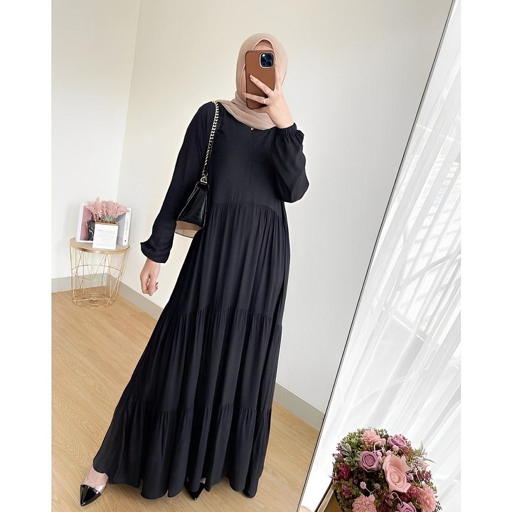 Muslimah Dewasa Inner Dress Rempel Buksui Maki Lengan Panjang Casual - Model Terbaru - Gamis product image (1)