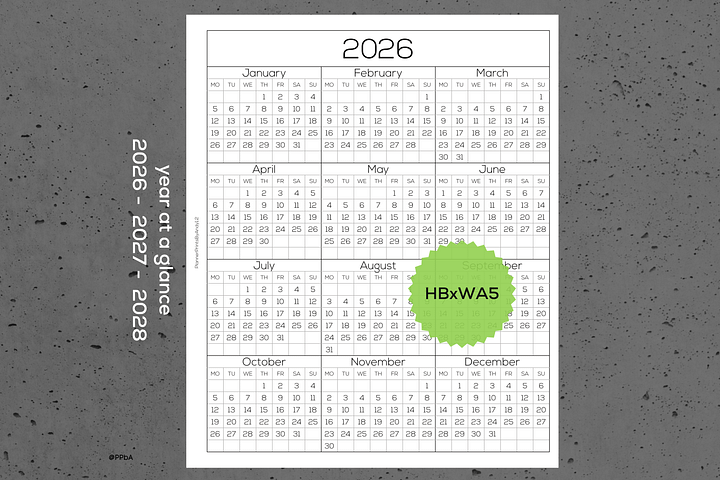 year at a glance - HBxWA5 - 2026-27-28 product image (1)