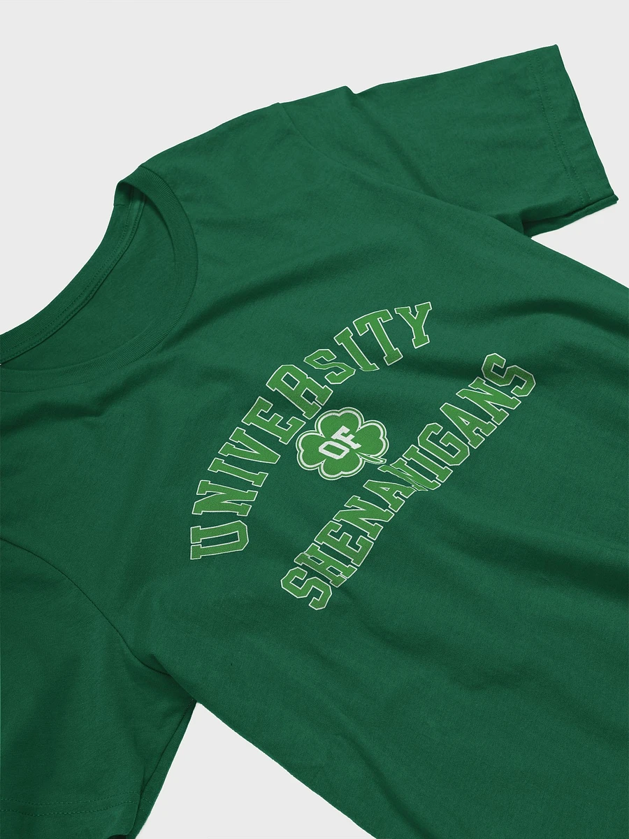 University of Shenanigans ☘️ Supersoft T-shirt with Vintage-Feel Print product image (2)