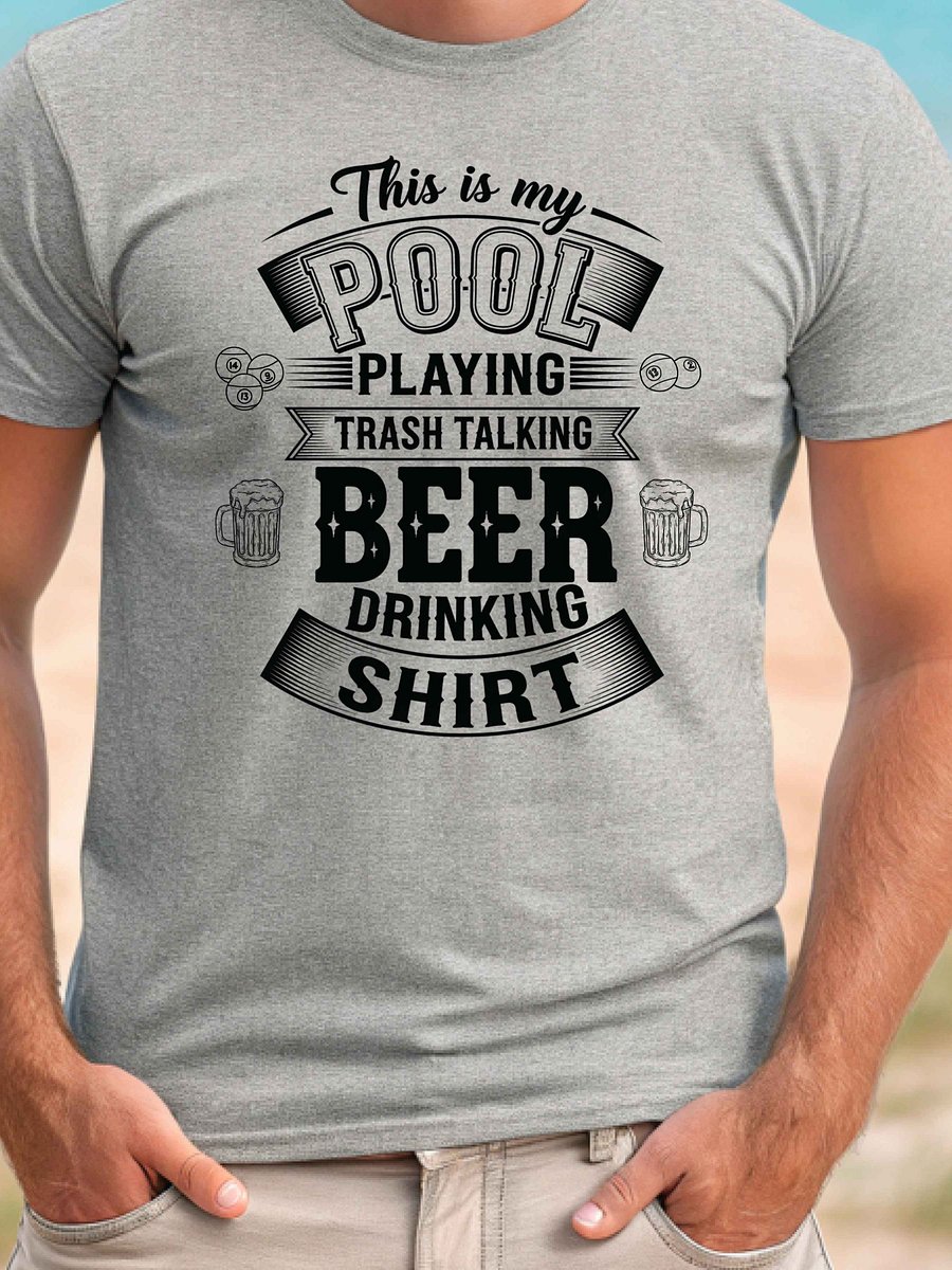 Pool Playing Beer Drinking T-Shirt product image (1)
