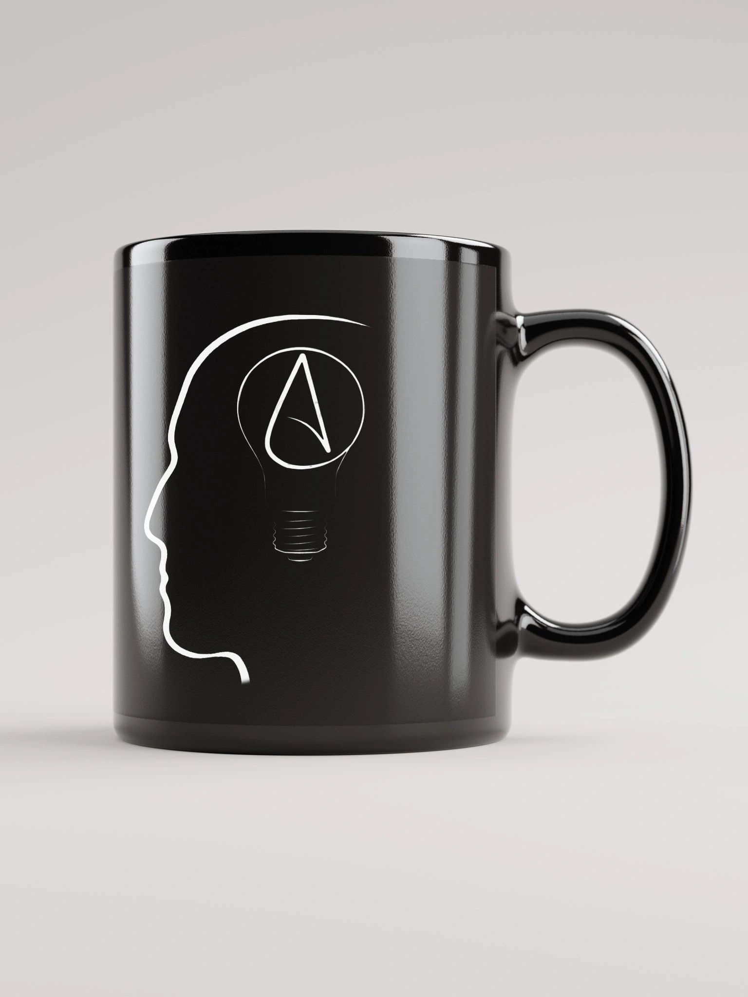 The Thinking Atheist logo mug (black) product image (1)