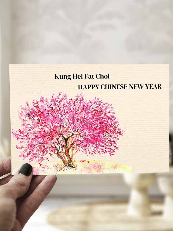 Cherry Blossom New Year Greeting Card product image (1)