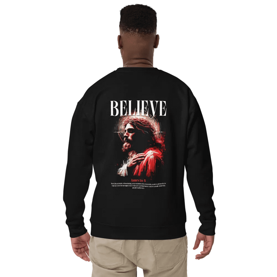Believe Jesus Embroidered Sweatshirt product image (9)