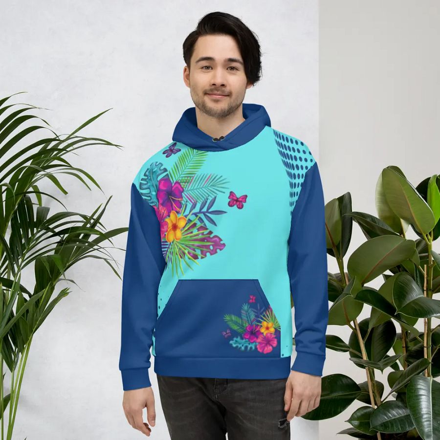 Blue Floral Hoodie product image (5)