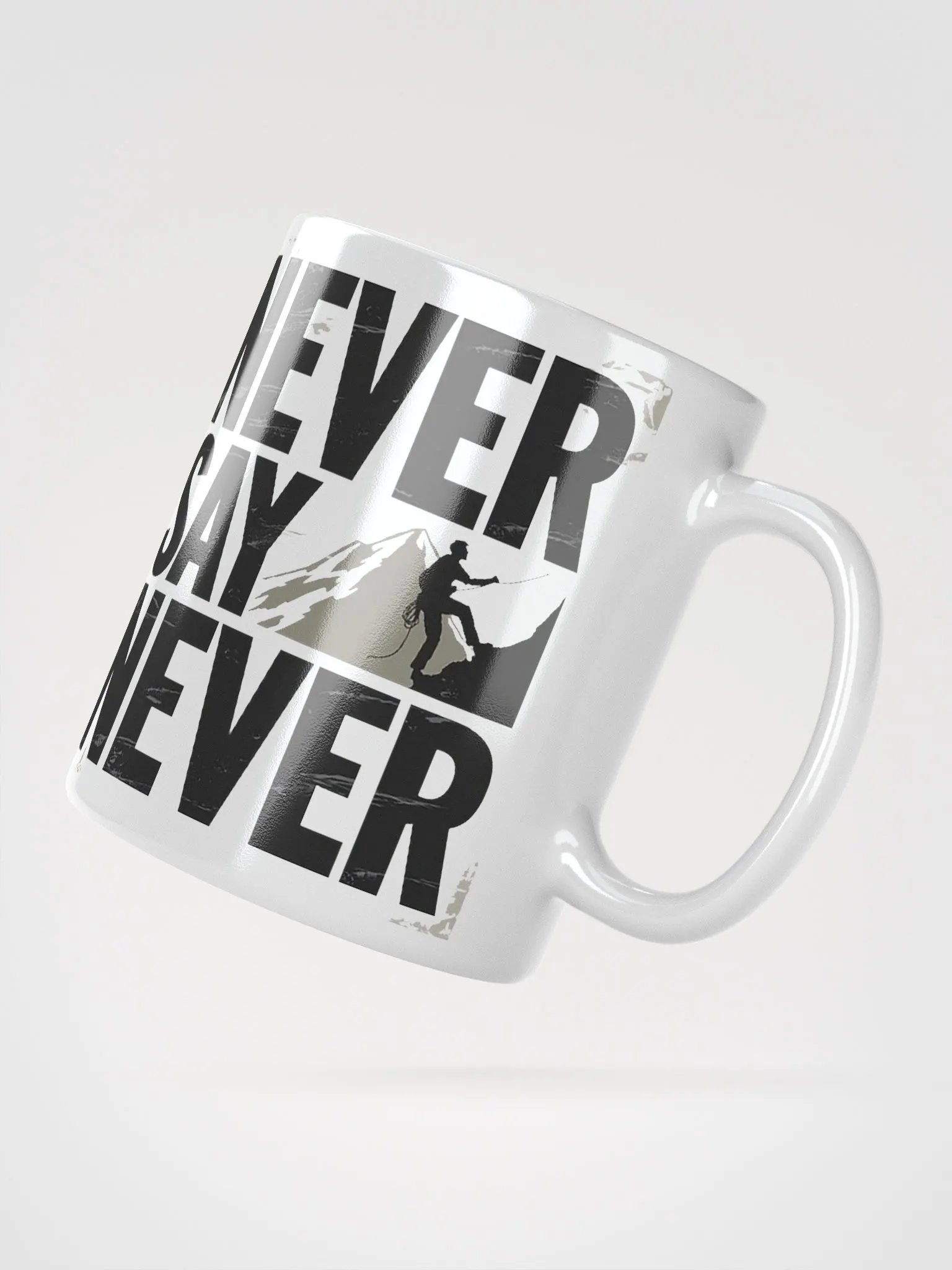 "Never Say Never" #Motivational Glossy White Mug product image (5)