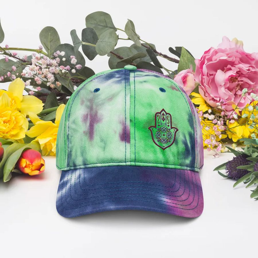 Hamsa Harmony Tie-Dye Dad Hat product image (4)