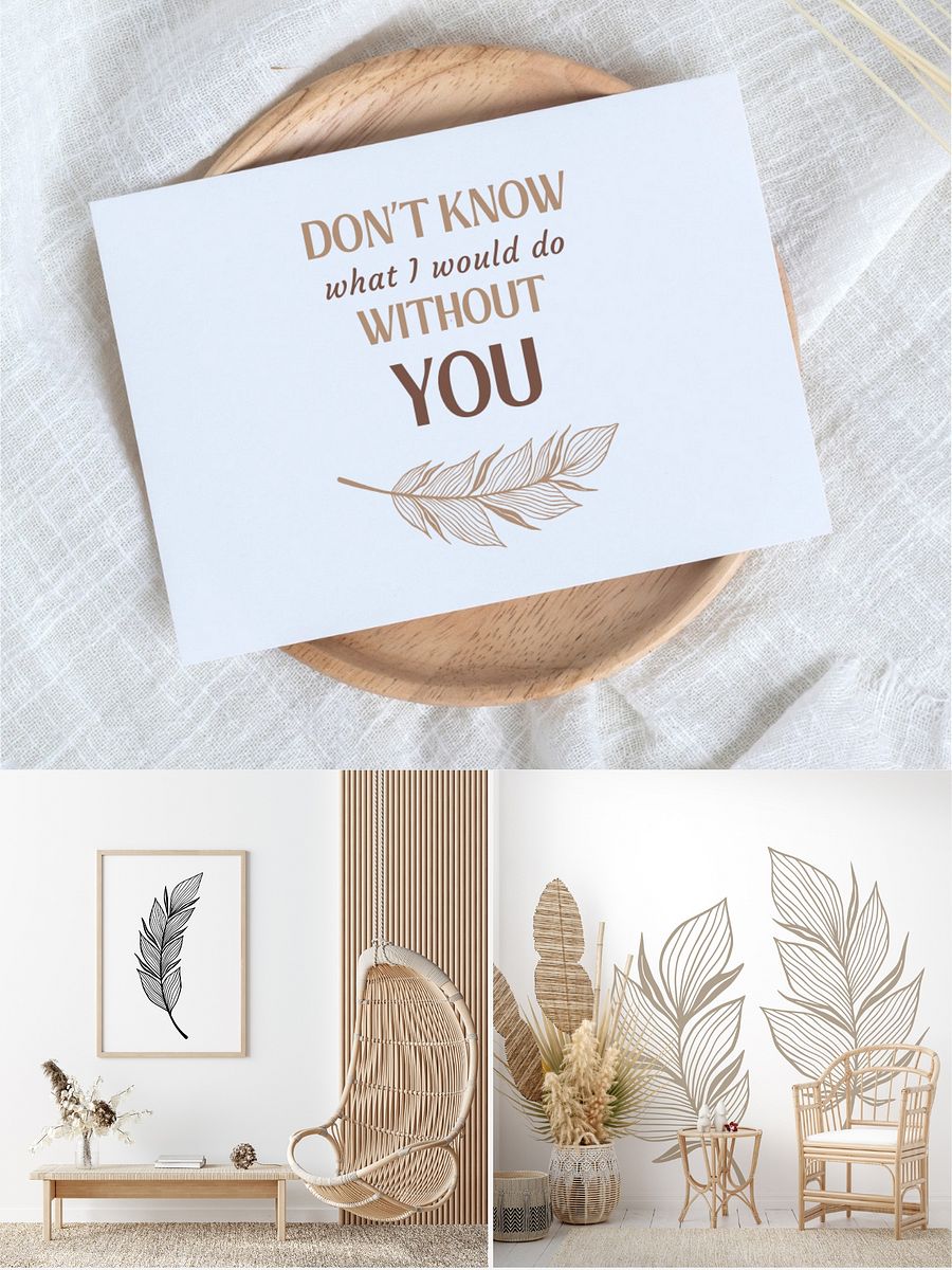 Elegant Line Art Feathers Collection product image (8)