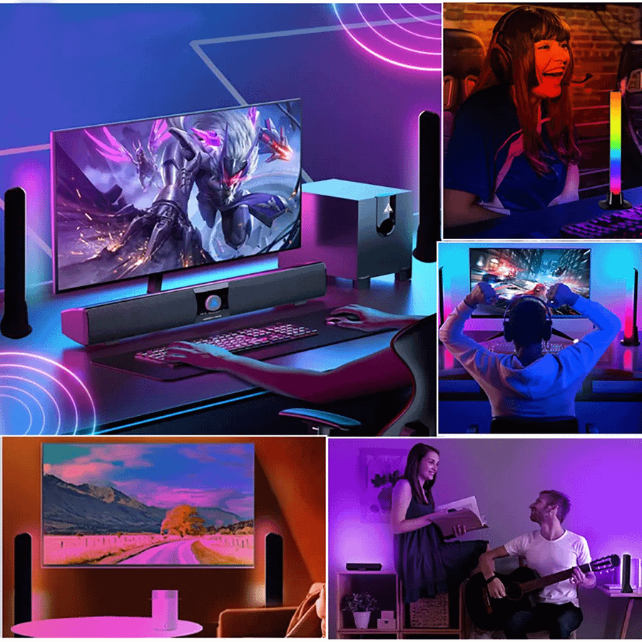 Smart LED Light Bars Music Sync Atmosphere Light Work with Alexa and Google Home , RGB Lights for Gaming, TV, Room Decoration product image (5)