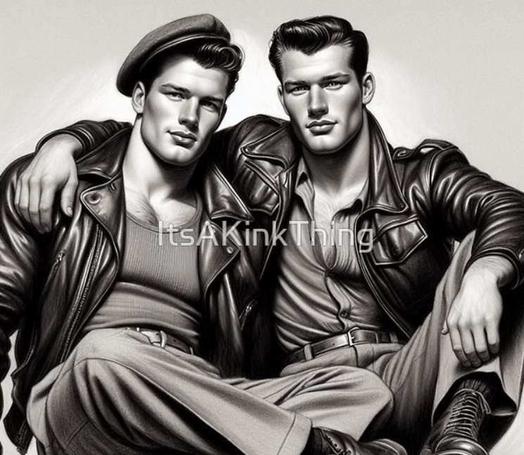 1940s Buddy & Me Tom of Finland Tribute Leather Bikers Pride Graphic Design product image (1)