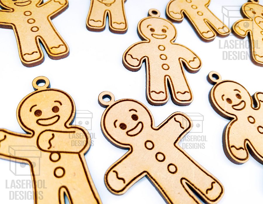 Gingerbread Cookies Christmas Ornaments Set 1 - Laser Cut Files product image (10)