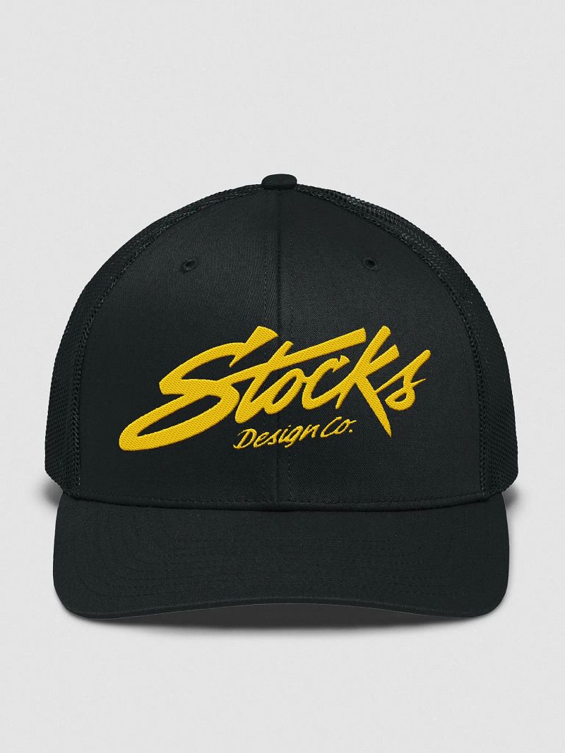 Stocks Design Co Gold Embroidered Trucker Hat