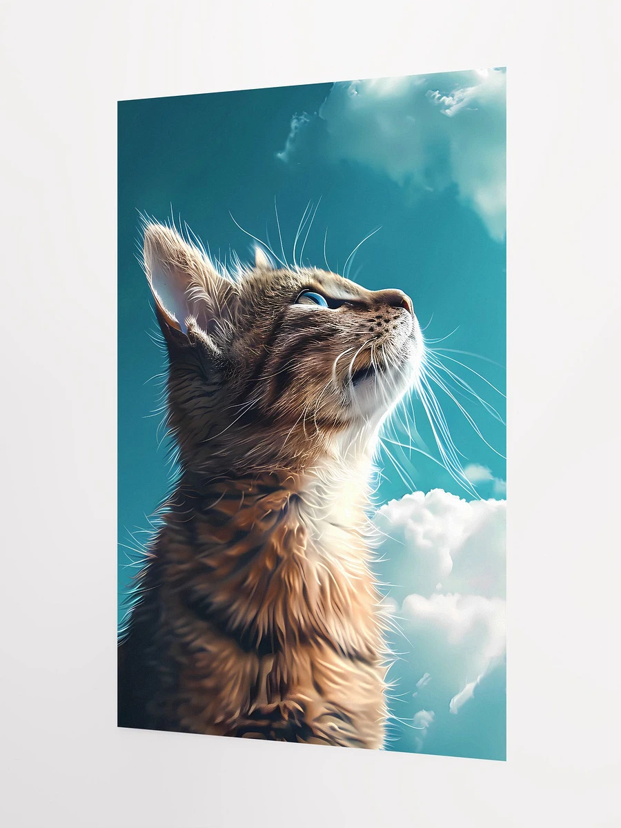 Upward Gaze: Ginger Cat Contemplating the Vast Sky Art Print Matte Poster product image (5)