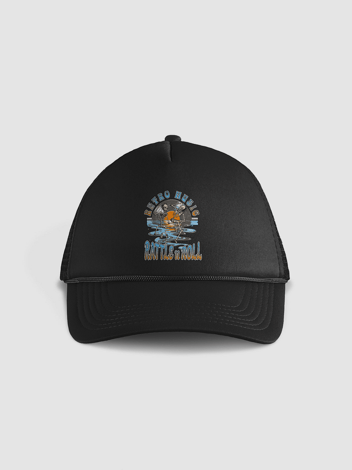 Retro Music Rattle n Roll Skeleton Trucker Hat product image (1)