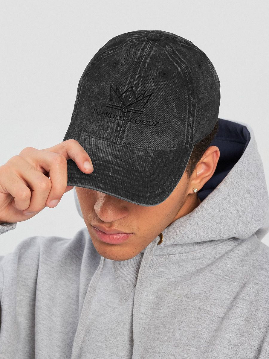 Bearded Woodz Vintage Washed Cap (Black Embroidery) product image (6)
