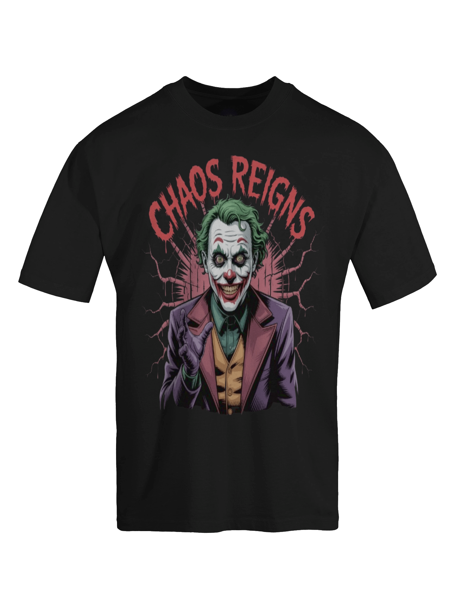Joker 'Chaos Reigns' Oversized Faded T-Shirt product image (1)
