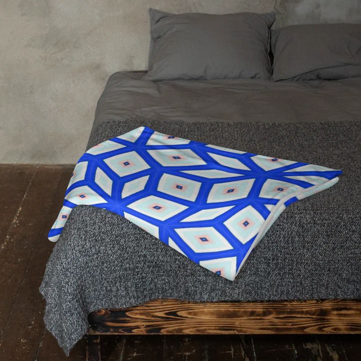 Blue Octagonal Star Throw Blanket product image (1)