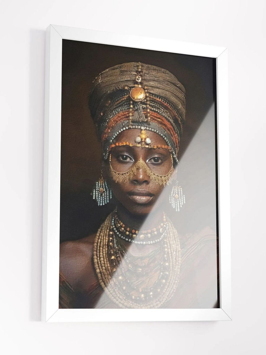 African Woman in Traditional Head Dress, Multi-Colored Jewelry Poster Print, Framed product image (13)