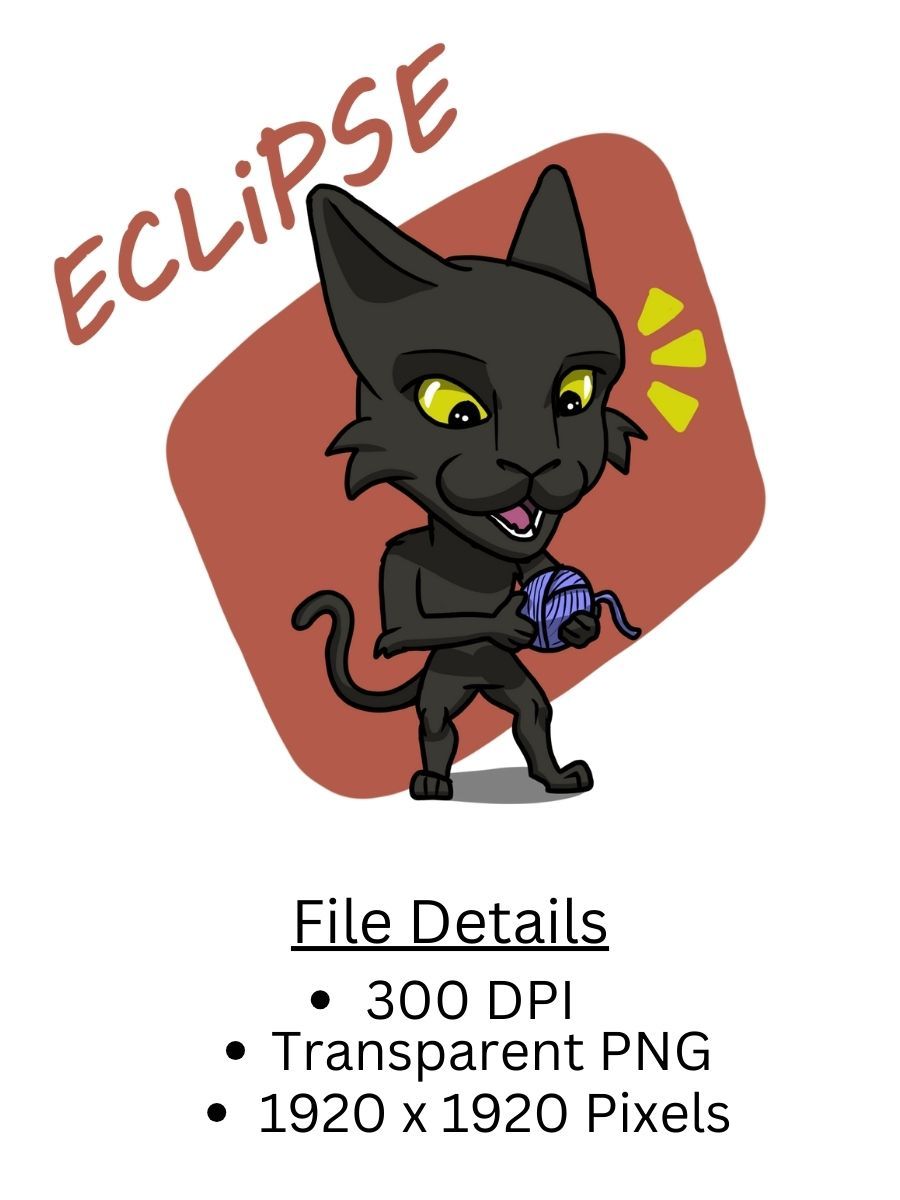 FREE Digital Art of Eclipse the Kitten - Instant Download product image (2)