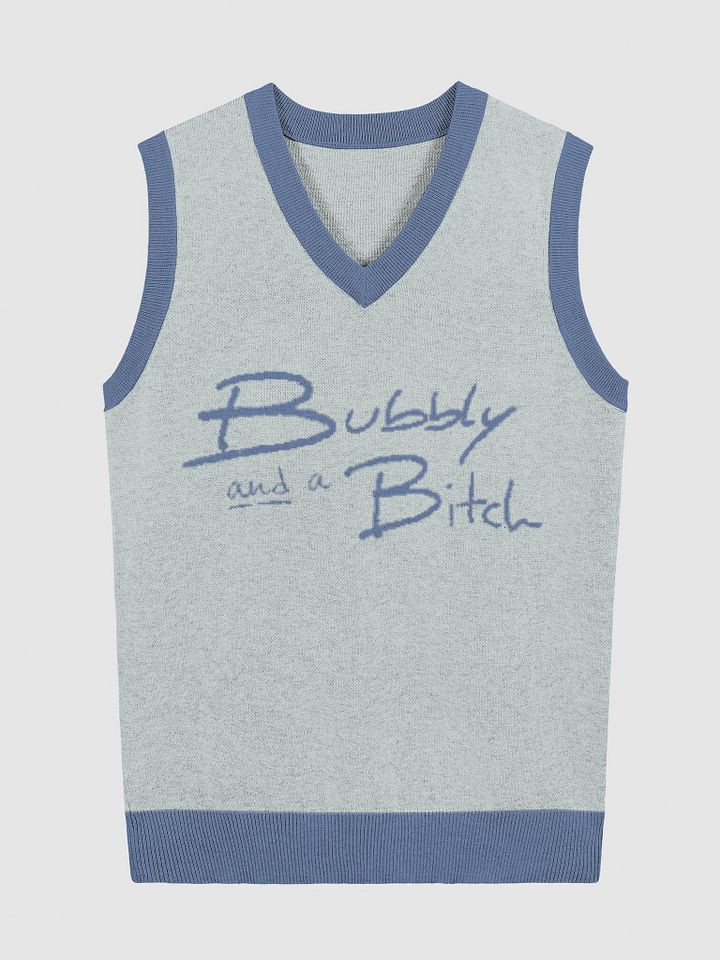 Bubbly and a B*tch (lg. design, duotone blue) knitwear vest product image (4)