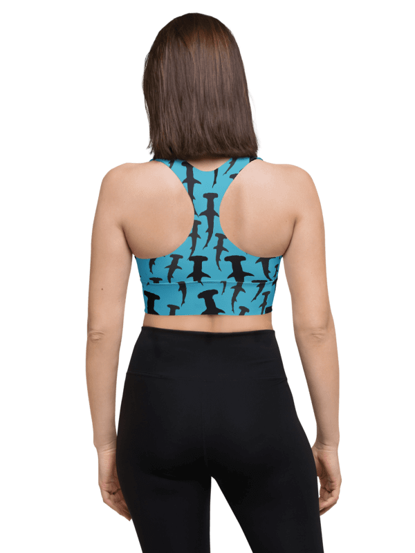 Hammerhead Sharks - Clear Ocean - Recycled Polyester - Longline Sports Bra product image (4)