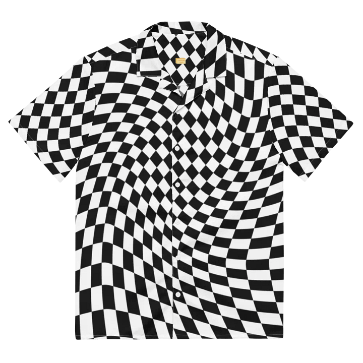 Vintage Retro Distorted Checkerboard Unisex Hawaiian Shirt product image (2)