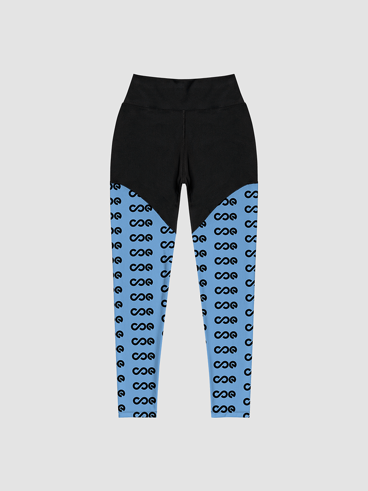 COE Premium Sports Leggings Black & Blue product image (1)