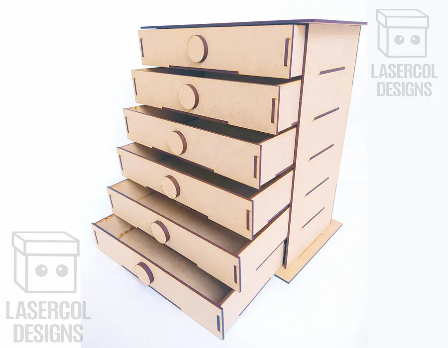 6 Drawers Desk Organizer - Laser Cut Files product image (10)