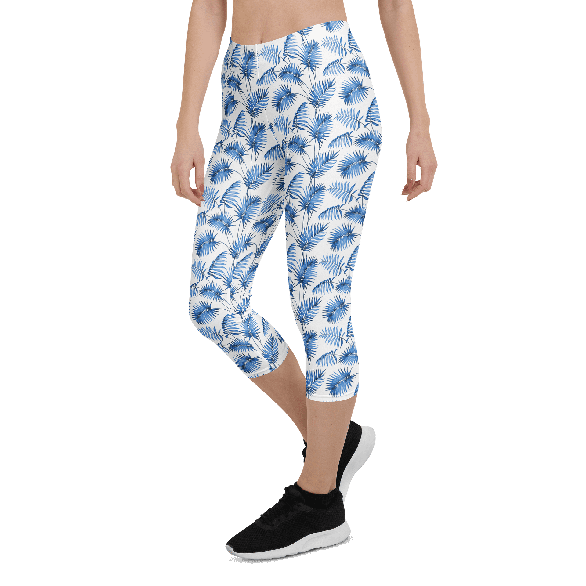 Stylish Fern Fusion Custom Capri Leggings for Everyday Wear product image (5)